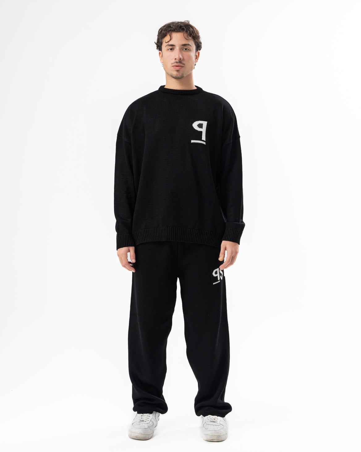 PSYCH BLACK KNITTED CREWNECK