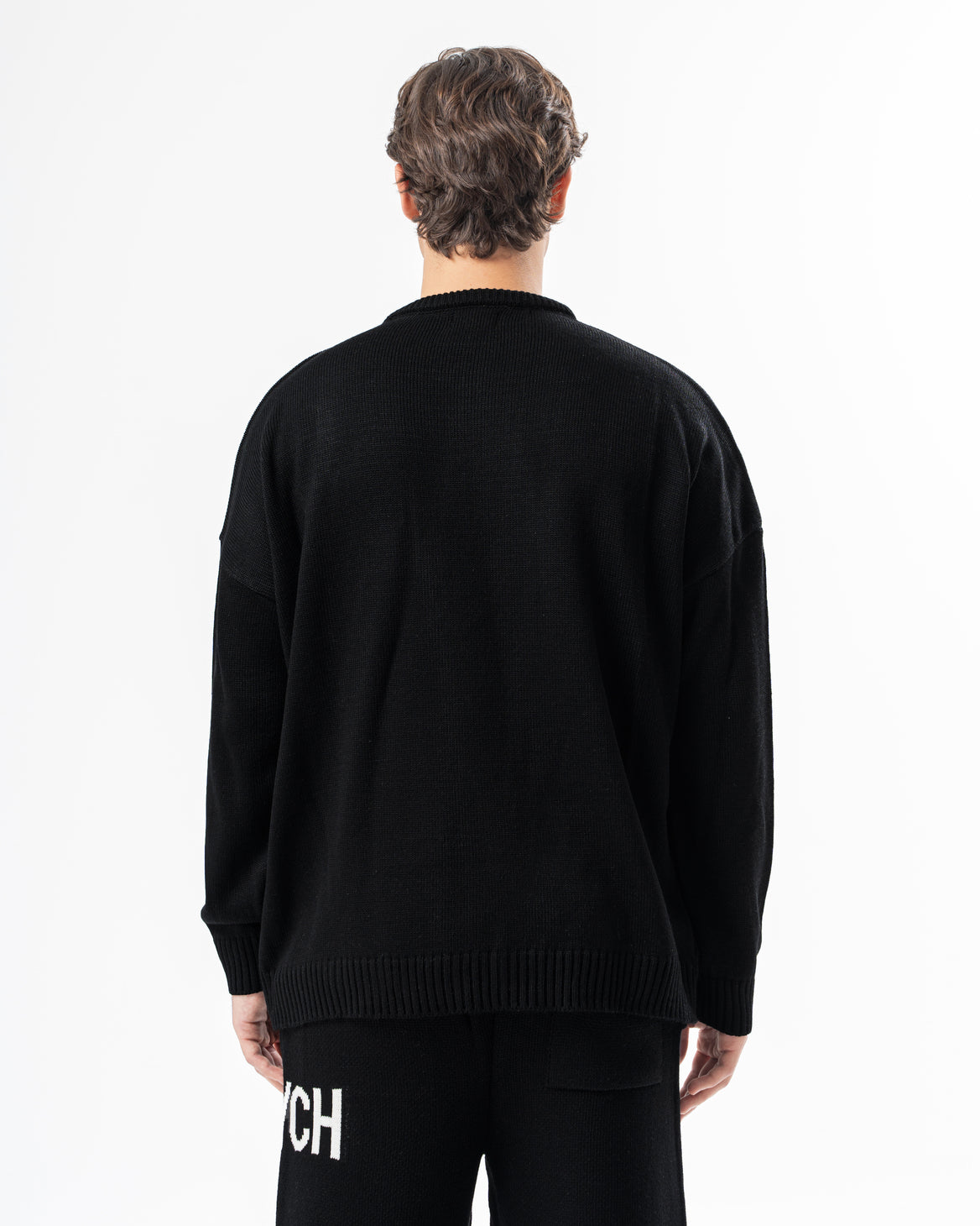 PSYCH BLACK KNITTED CREWNECK