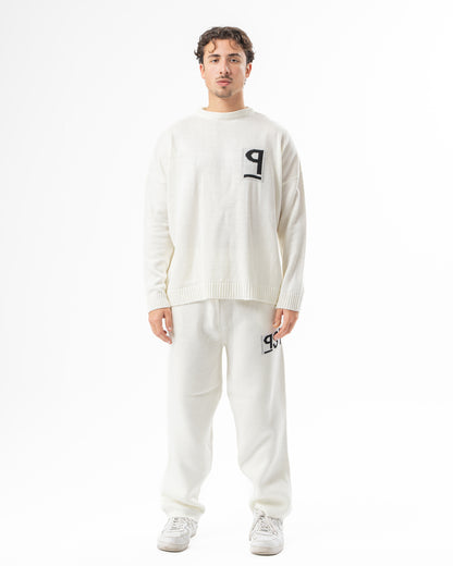 PSYCH WHITE KNITTED PANTS