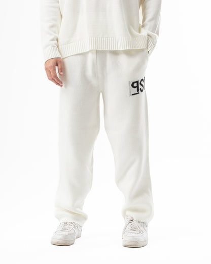 PSYCH WHITE KNITTED PANTS