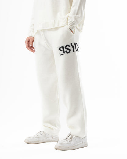 PSYCH WHITE KNITTED PANTS