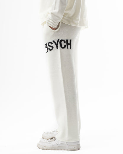 PSYCH WHITE KNITTED PANTS