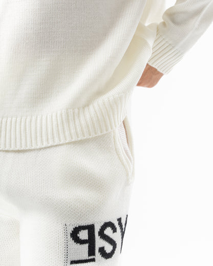 PSYCH WHITE KNITTED PANTS