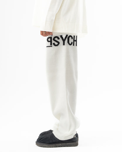 PSYCH WHITE KNITTED PANTS