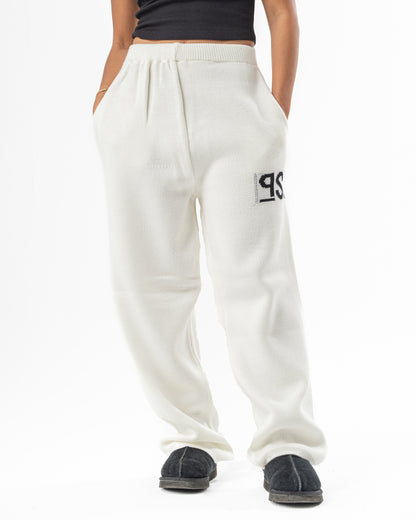 PSYCH WHITE KNITTED PANTS