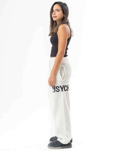 PSYCH WHITE KNITTED PANTS