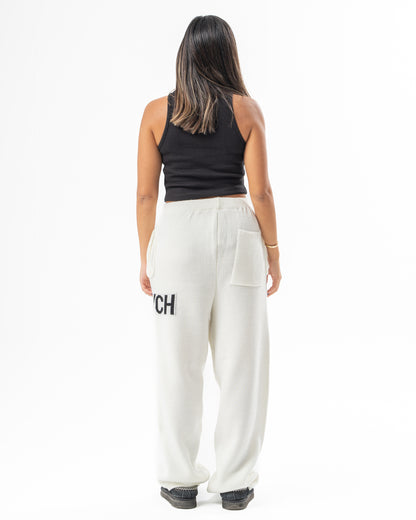 PSYCH WHITE KNITTED PANTS