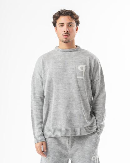 PSYCH GREY KNITTED CREWNECK