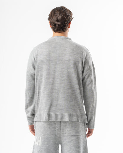 PSYCH GREY KNITTED CREWNECK