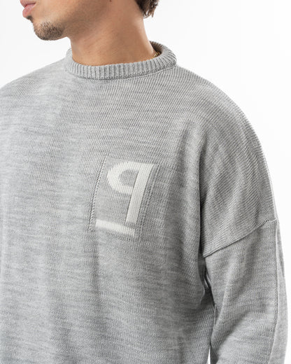 PSYCH GREY KNITTED CREWNECK