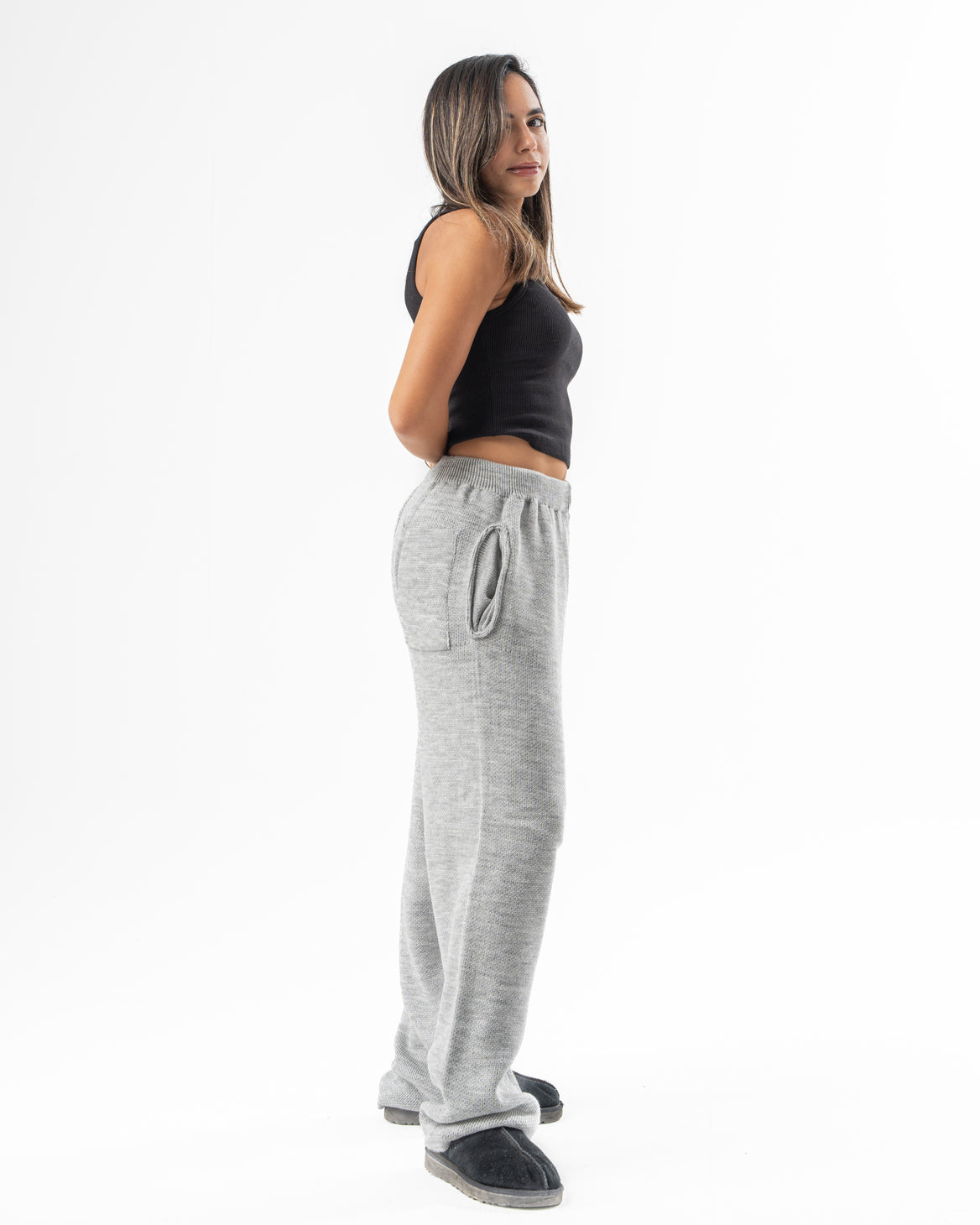 PSYCH GREY KNITTED PANTS