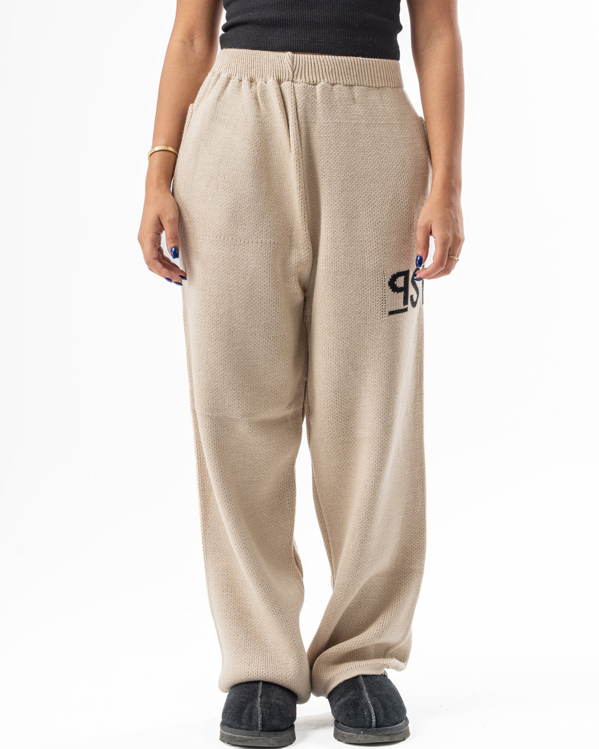 PSYCH BEIGE KNITTED PANTS