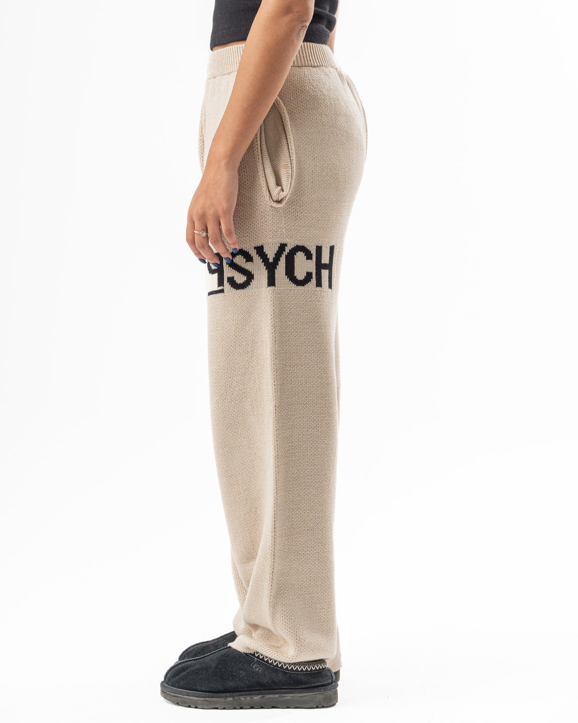 PSYCH BEIGE KNITTED PANTS