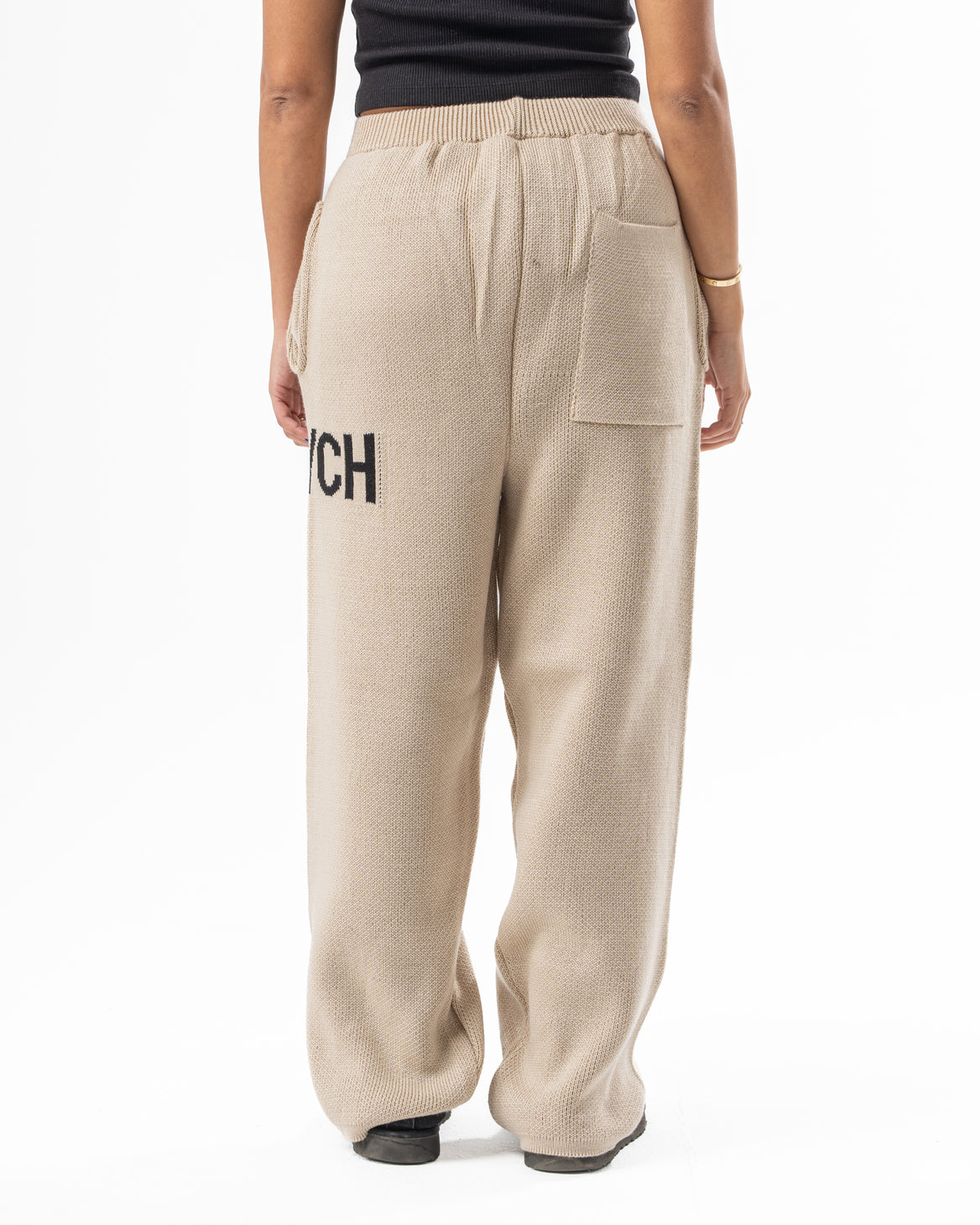 PSYCH BEIGE KNITTED PANTS