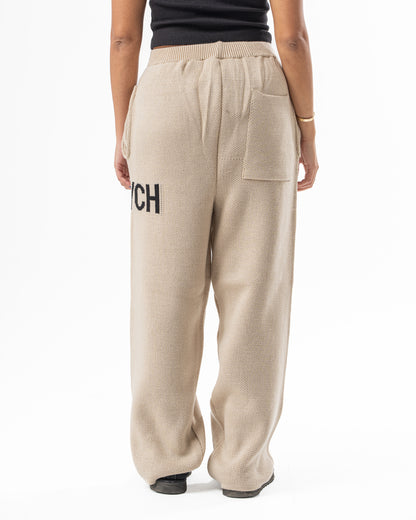 PSYCH BEIGE KNITTED PANTS