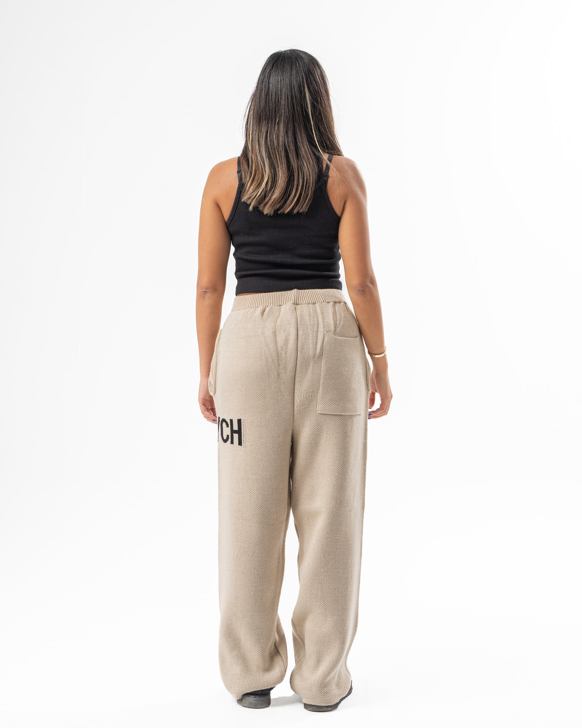 PSYCH BEIGE KNITTED PANTS