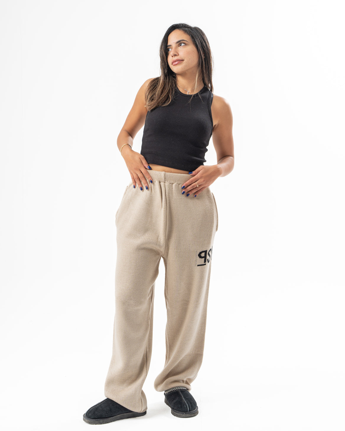 PSYCH BEIGE KNITTED PANTS