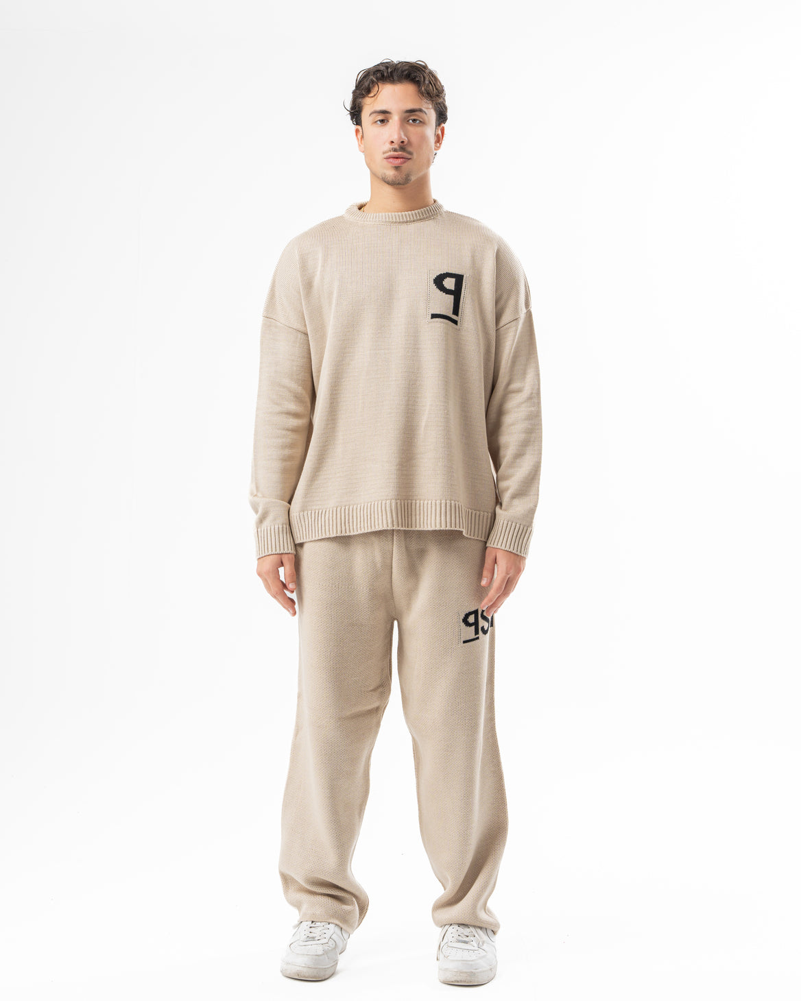 PSYCH BEIGE KNITTED CREWNECK