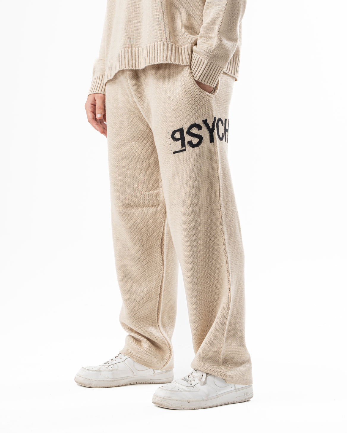 PSYCH BEIGE KNITTED PANTS