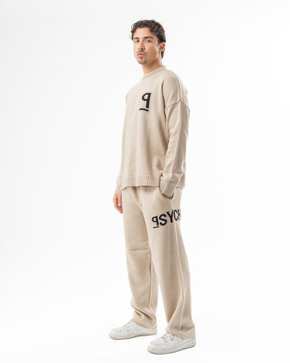 PSYCH BEIGE KNITTED PANTS