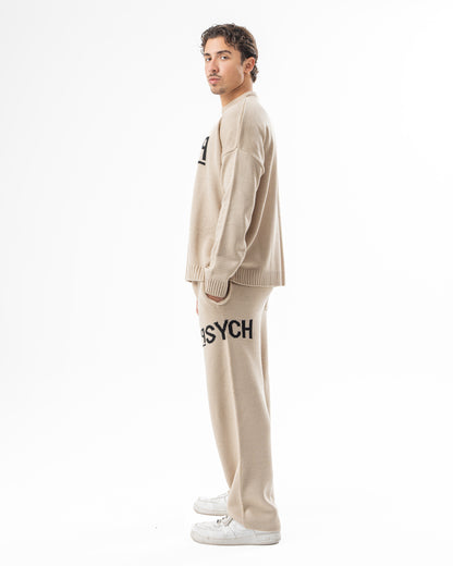 PSYCH BEIGE KNITTED CREWNECK