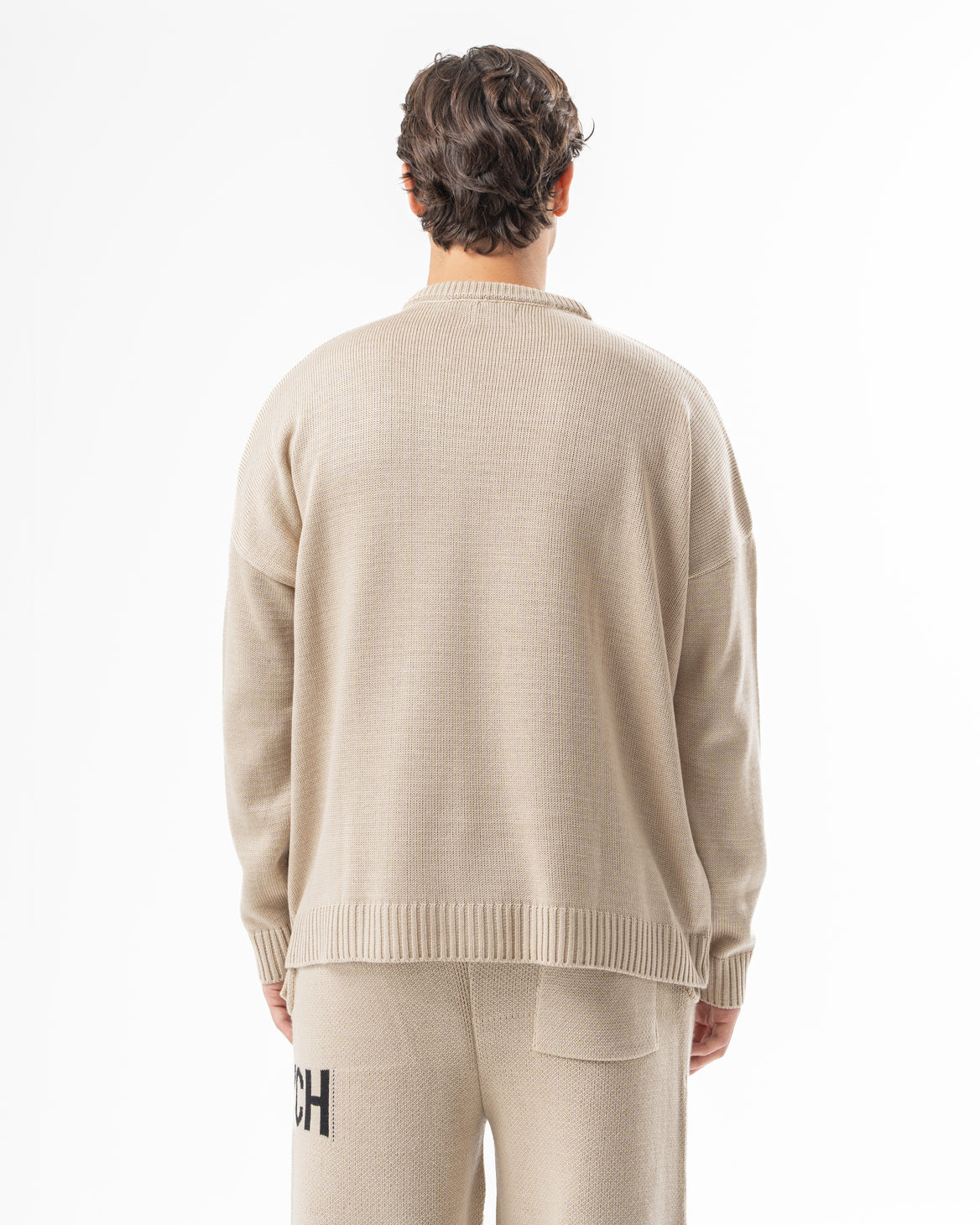 PSYCH BEIGE KNITTED CREWNECK