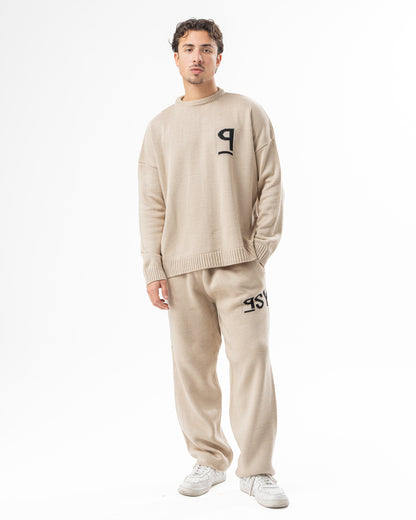 PSYCH BEIGE KNITTED PANTS