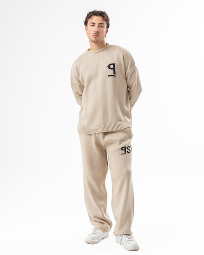 PSYCH BEIGE KNITTED PANTS