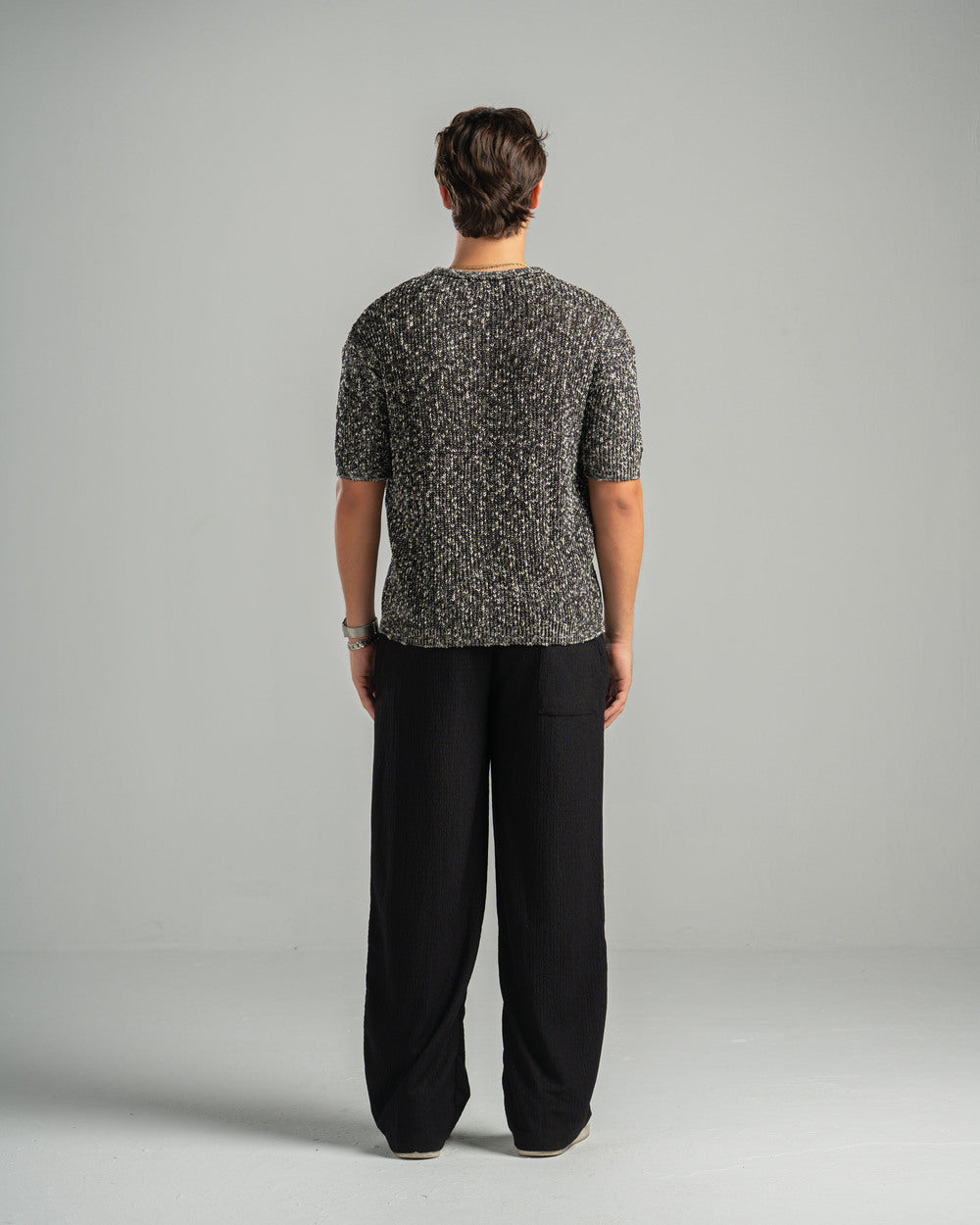 Black Snowfleck Knit Tee