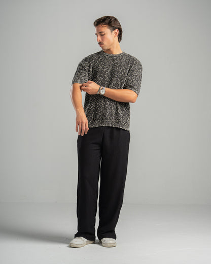Black Snowfleck Knit Tee