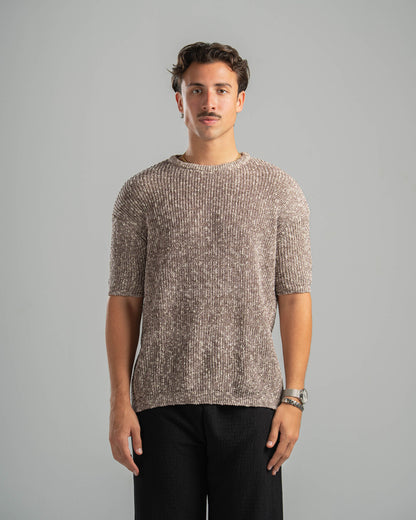 Pink Snowfleck Knit Tee