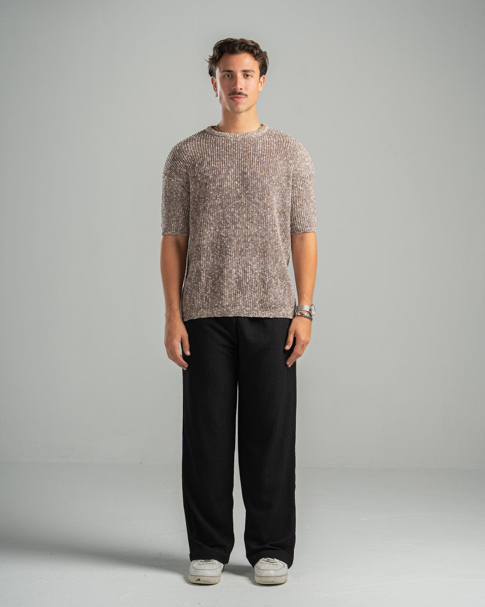 Pink Snowfleck Knit Tee