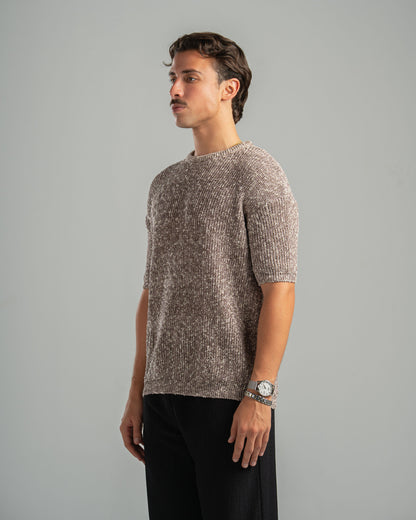 Pink Snowfleck Knit Tee