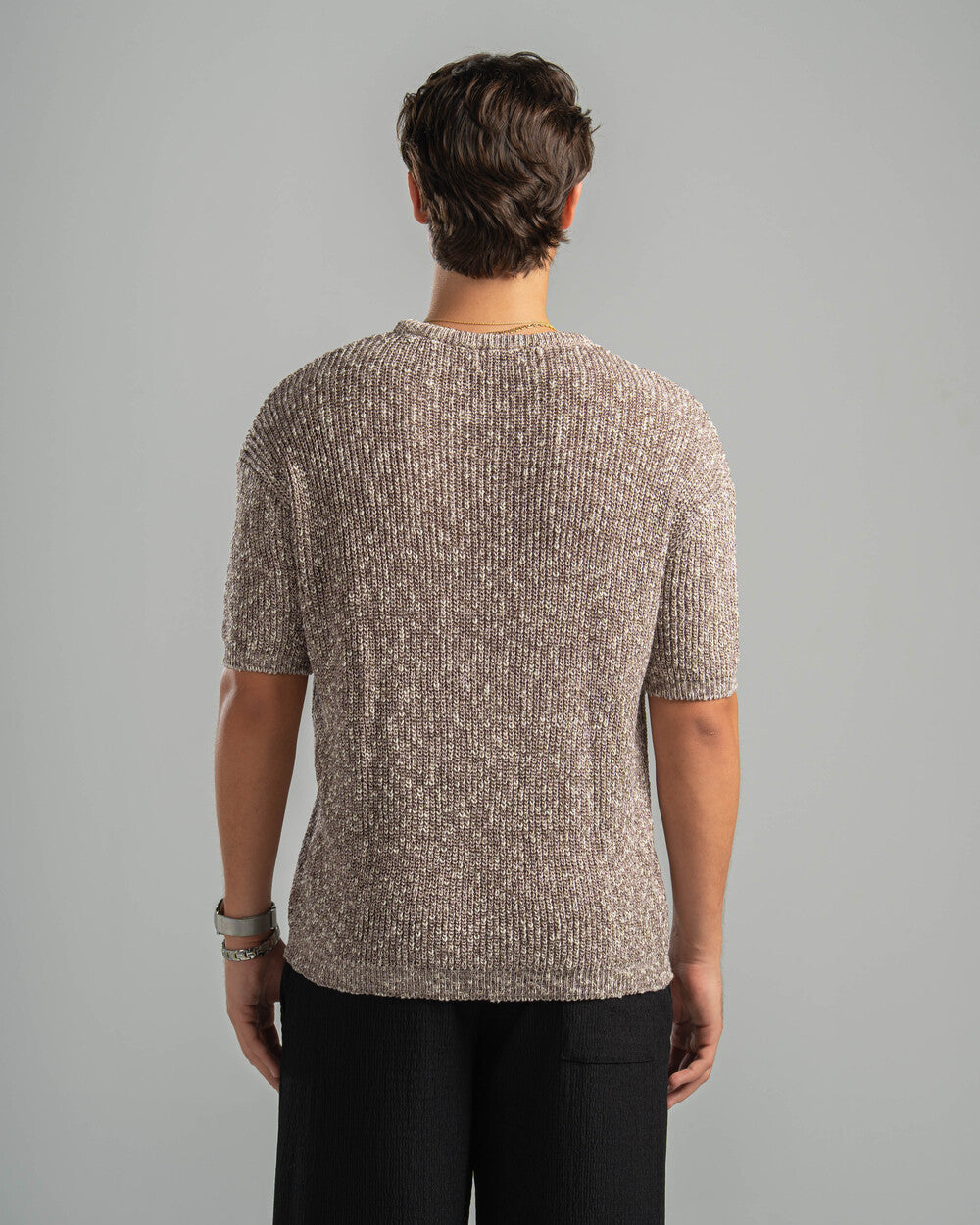 Pink Snowfleck Knit Tee