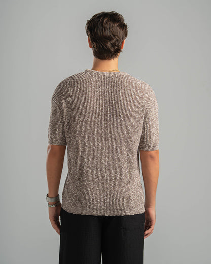 Pink Snowfleck Knit Tee