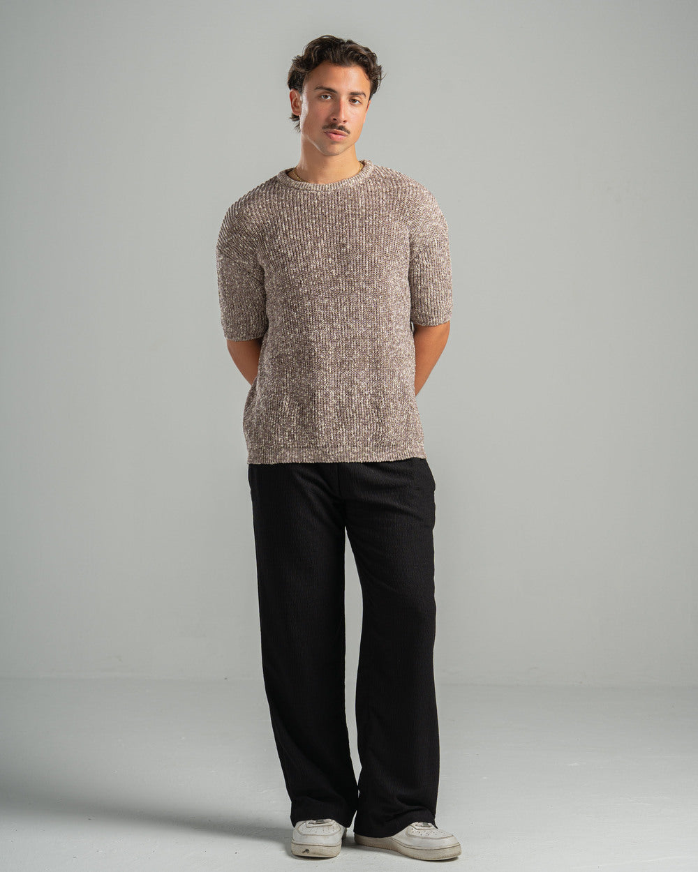 Pink Snowfleck Knit Tee