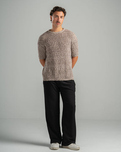 Pink Snowfleck Knit Tee