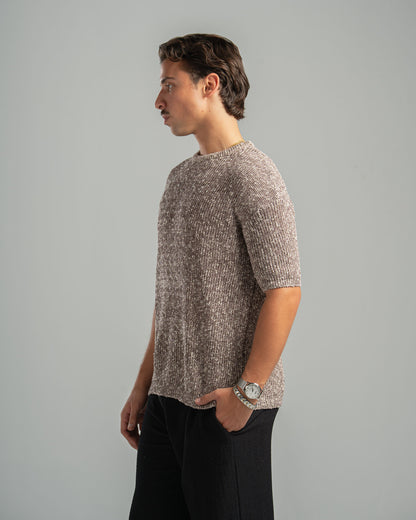 Pink Snowfleck Knit Tee