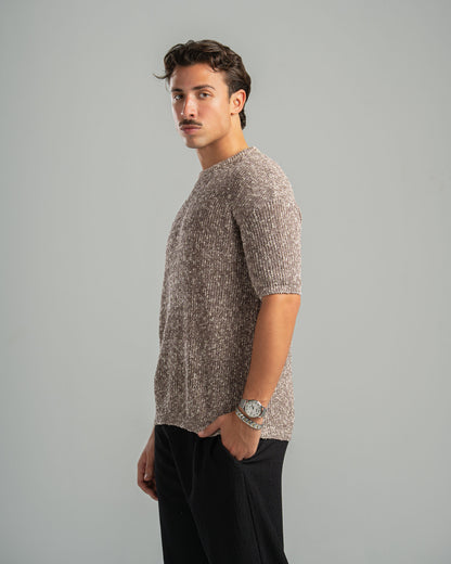 Pink Snowfleck Knit Tee