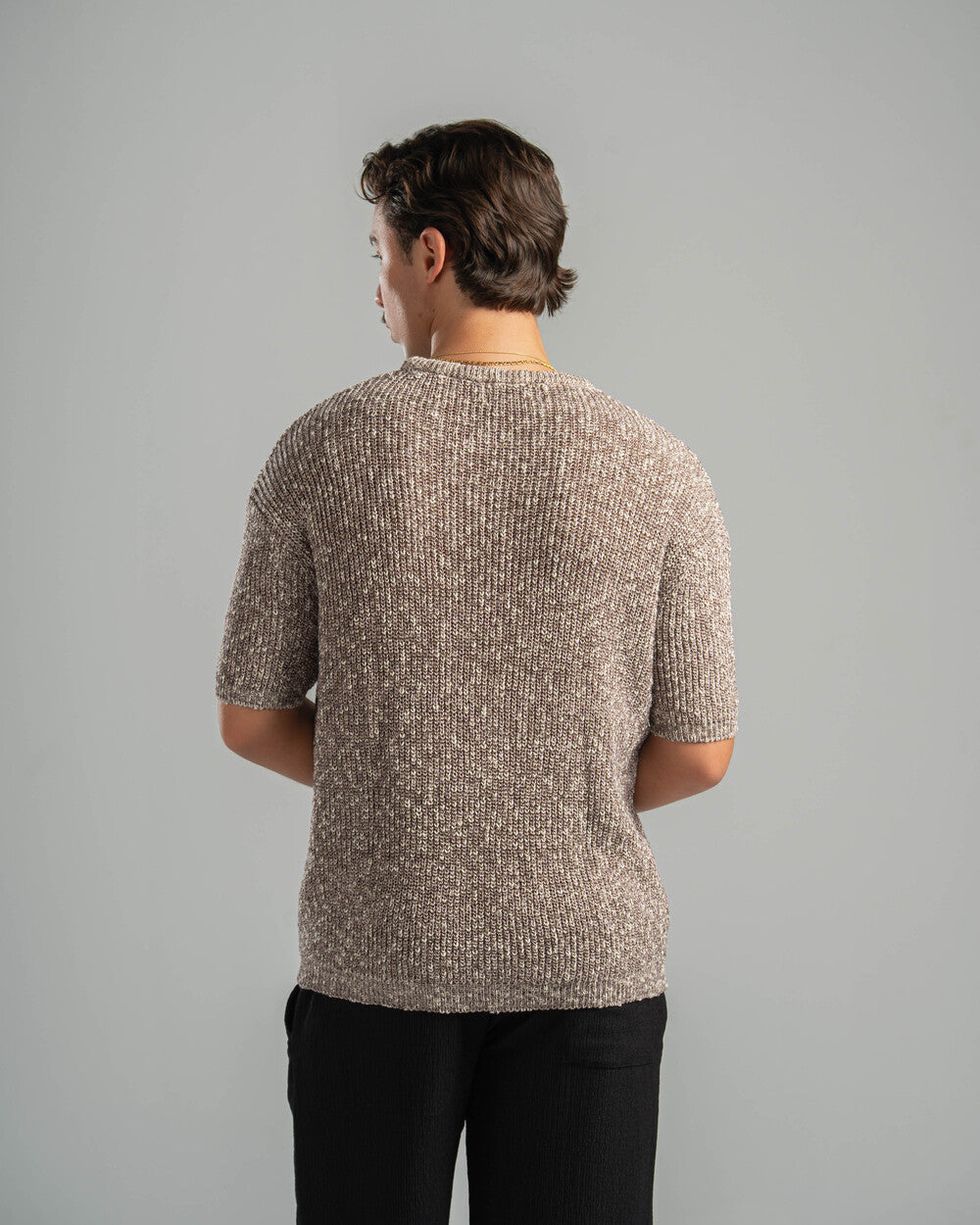 Pink Snowfleck Knit Tee