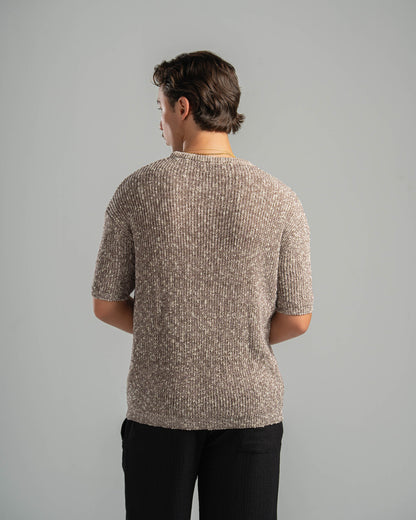 Pink Snowfleck Knit Tee