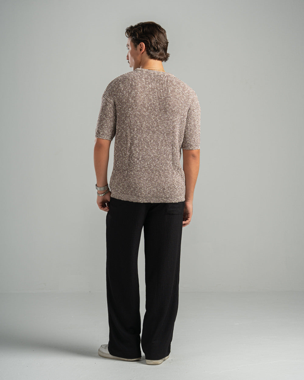 Pink Snowfleck Knit Tee