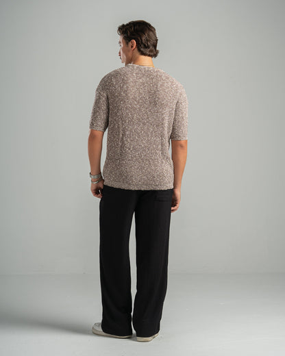 Pink Snowfleck Knit Tee