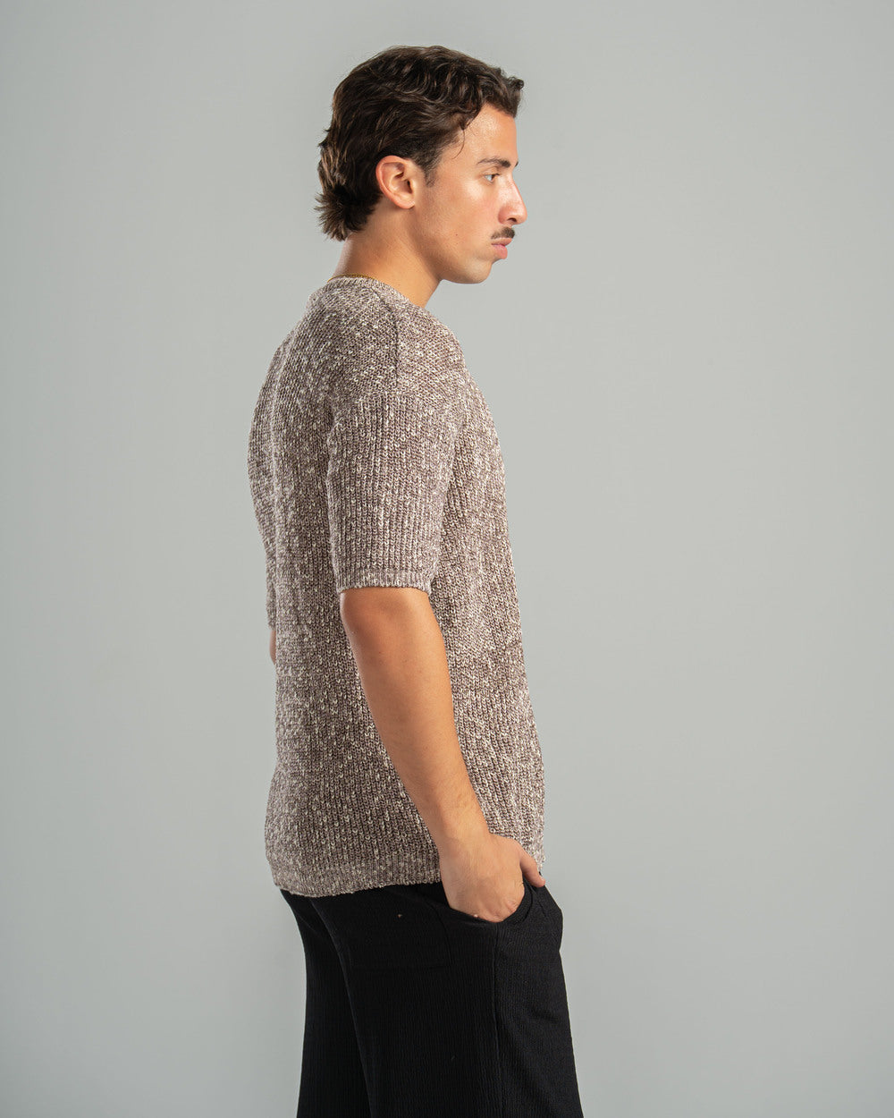 Pink Snowfleck Knit Tee