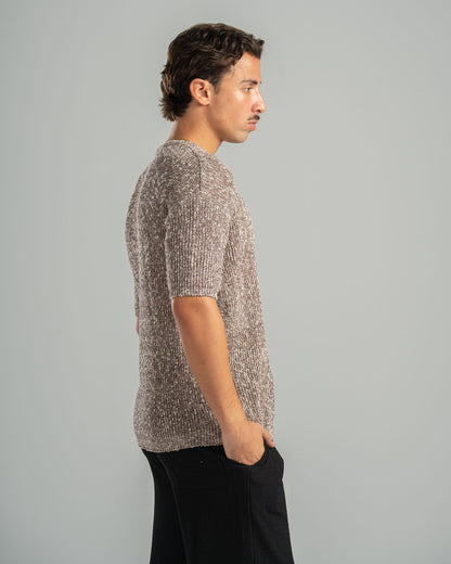 Pink Snowfleck Knit Tee