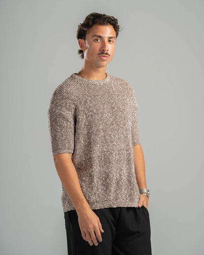 Pink Snowfleck Knit Tee