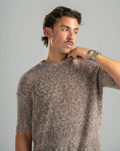 Pink Snowfleck Knit Tee