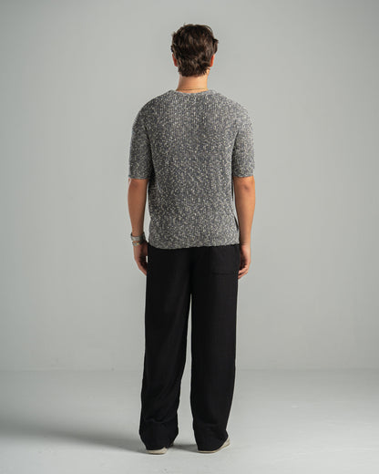 Grey Snowfleck Knit Tee