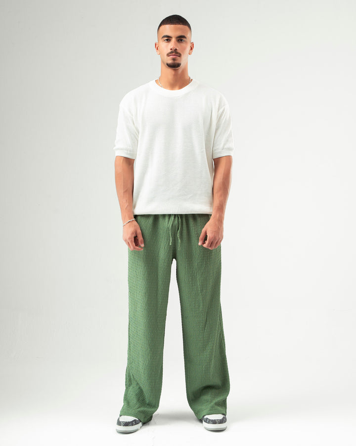 Olive Textured Pants