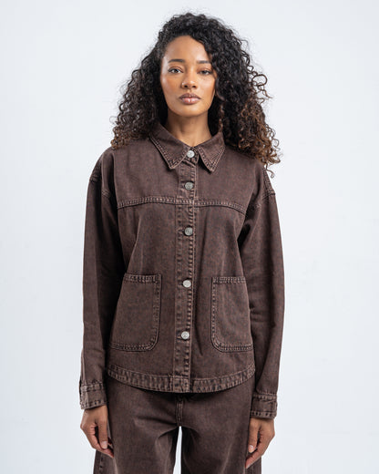 Brown Wash Patterned Jacket